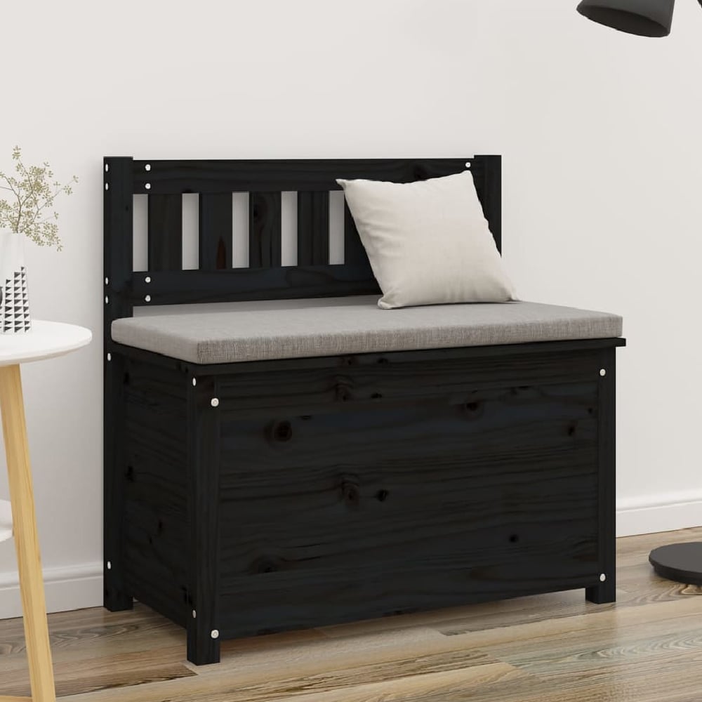 Read more about Laval wooden small hallway storage seating bench in black