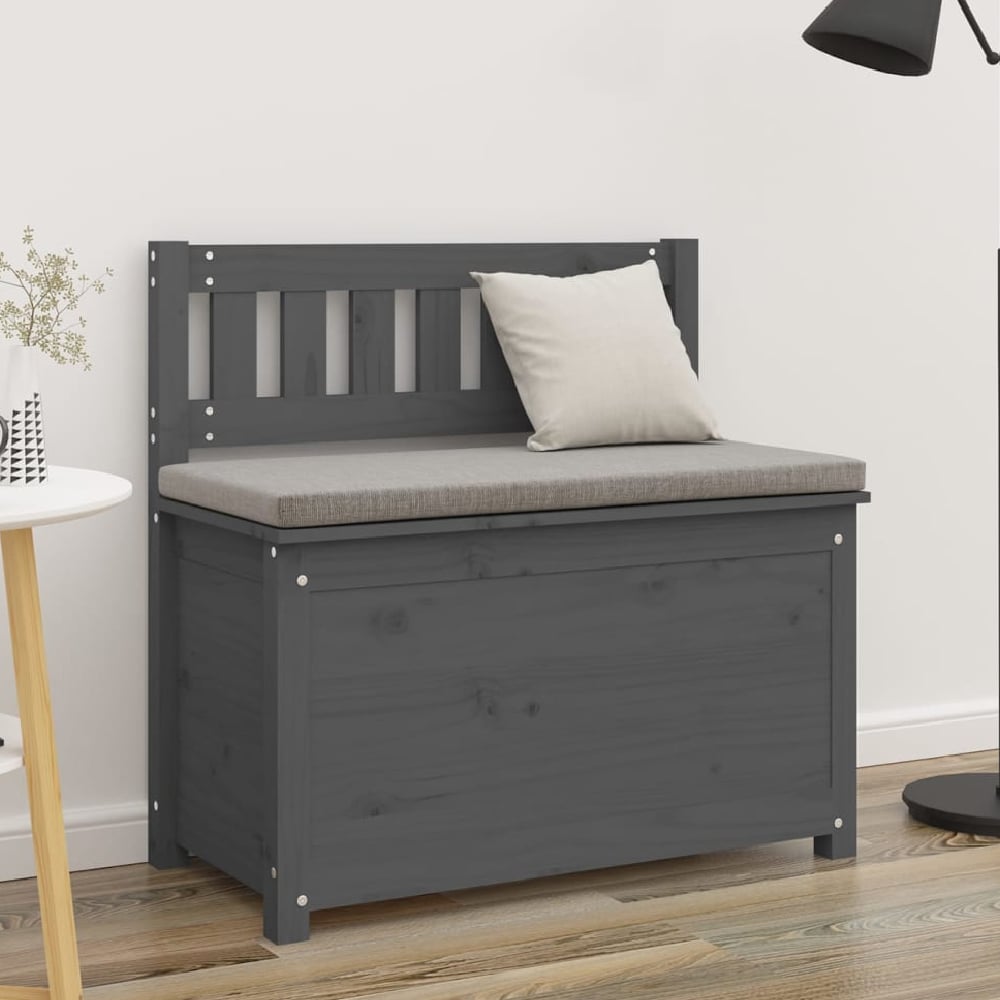 Read more about Laval wooden small hallway storage seating bench in grey