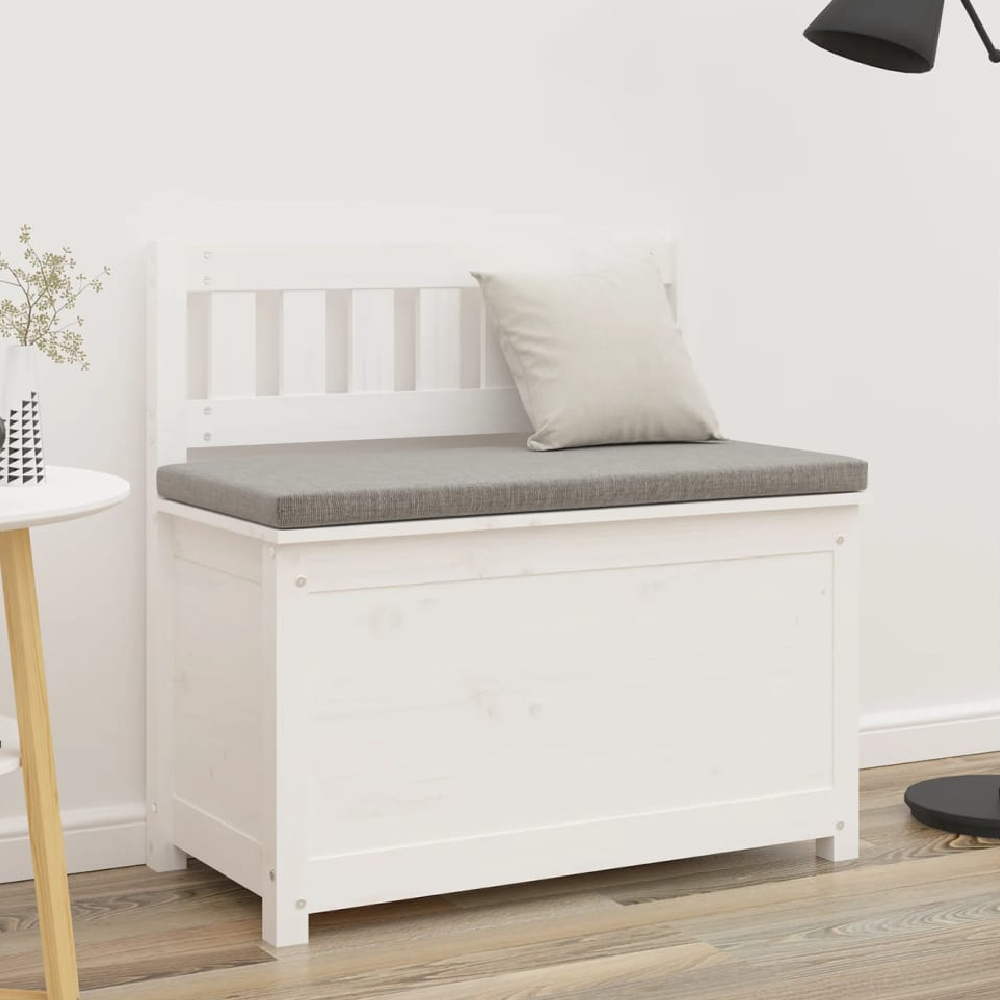 Read more about Laval wooden small hallway storage seating bench in white
