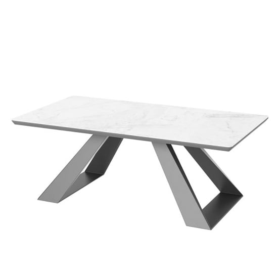 Read more about Lanton ceramic rectangular coffee table in grey gloss