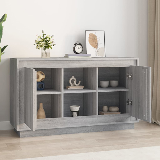 Lavelo Wooden Sideboard With 2 Doors In Grey Sonoma Oak