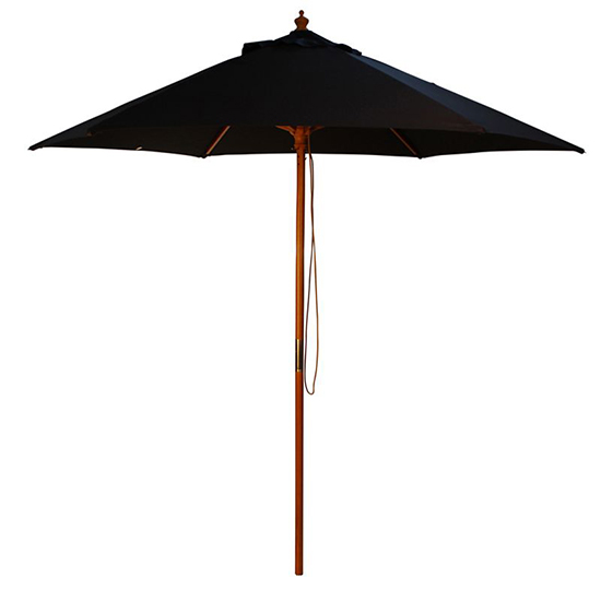 Product photograph of Lavi Round 2 5m Parasol With Wood Pulley In Black from Furniture in Fashion