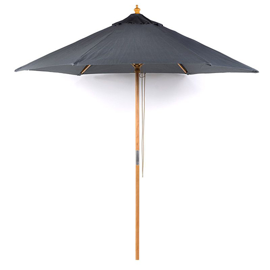 Read more about Lavi round 2.5m parasol with wood pulley in dark grey
