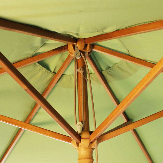 Lavi Round 2.5M Parasol With Wood Pulley In Light Green