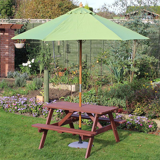 Lavi Round 2.5M Parasol With Wood Pulley In Light Green