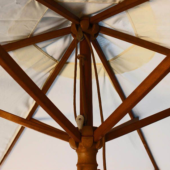 Lavi Round 2.5M Parasol With Wood Pulley In Natural
