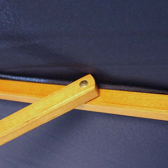 Lavi Round 2.5M Parasol With Wood Pulley In Navy Blue