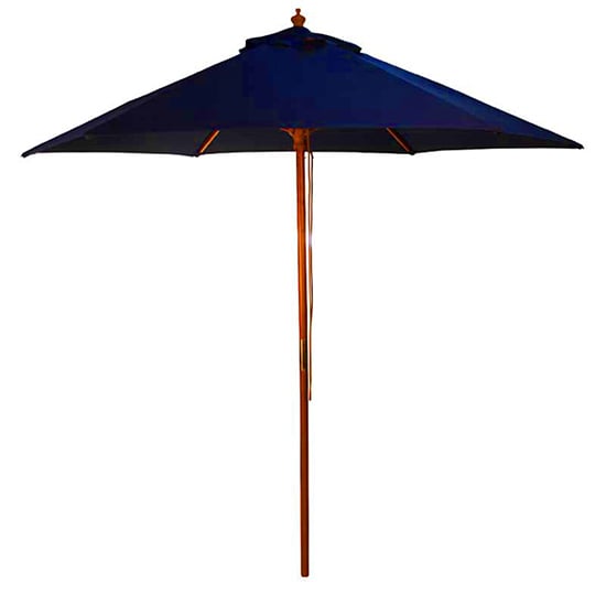 Product photograph of Lavi Round 2 5m Parasol With Wood Pulley In Navy Blue from Furniture in Fashion