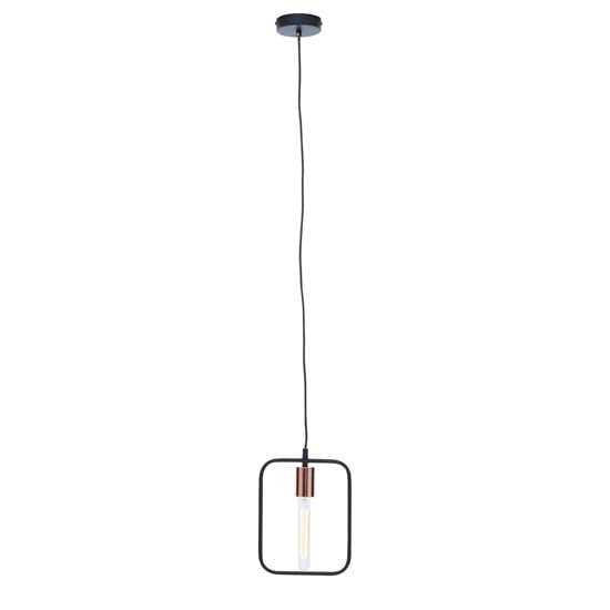 Product photograph of Lavish Iron 1 Pendant Light In Black And Copper from Furniture in Fashion
