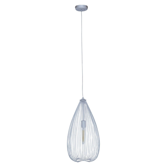 Lavish Iron Teardrop Pendant Light In Silver
