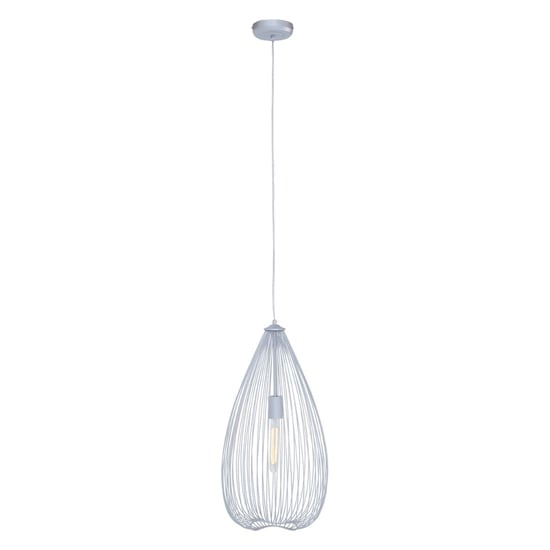 Lavish Iron Teardrop Pendant Light In Silver