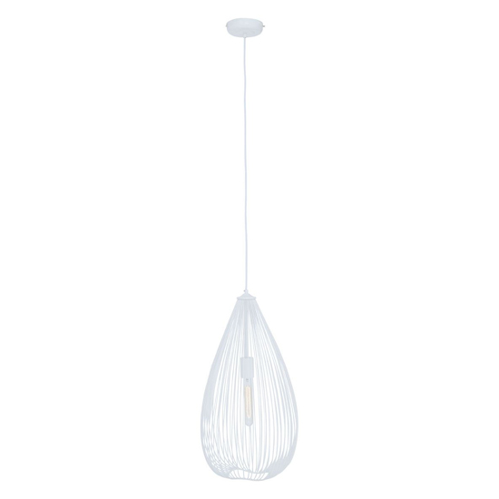 Lavish Iron Teardrop Pendant Light In White