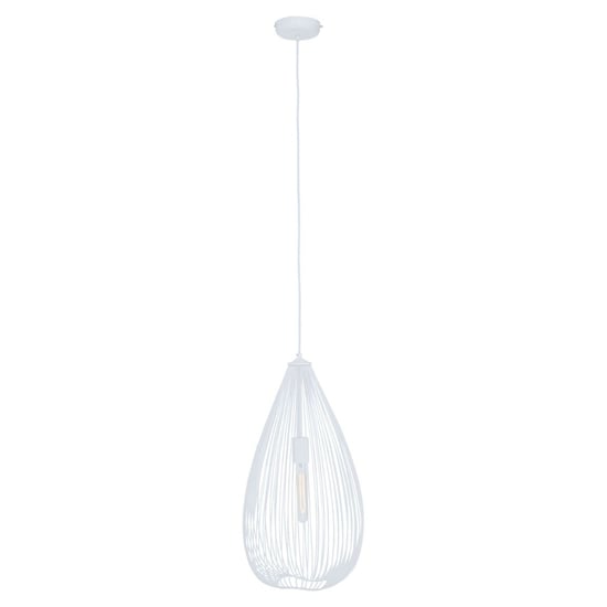 Product photograph of Lavish Iron Teardrop Pendant Light In White from Furniture in Fashion