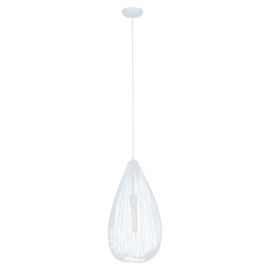 Photo of Lavish iron teardrop pendant light in white