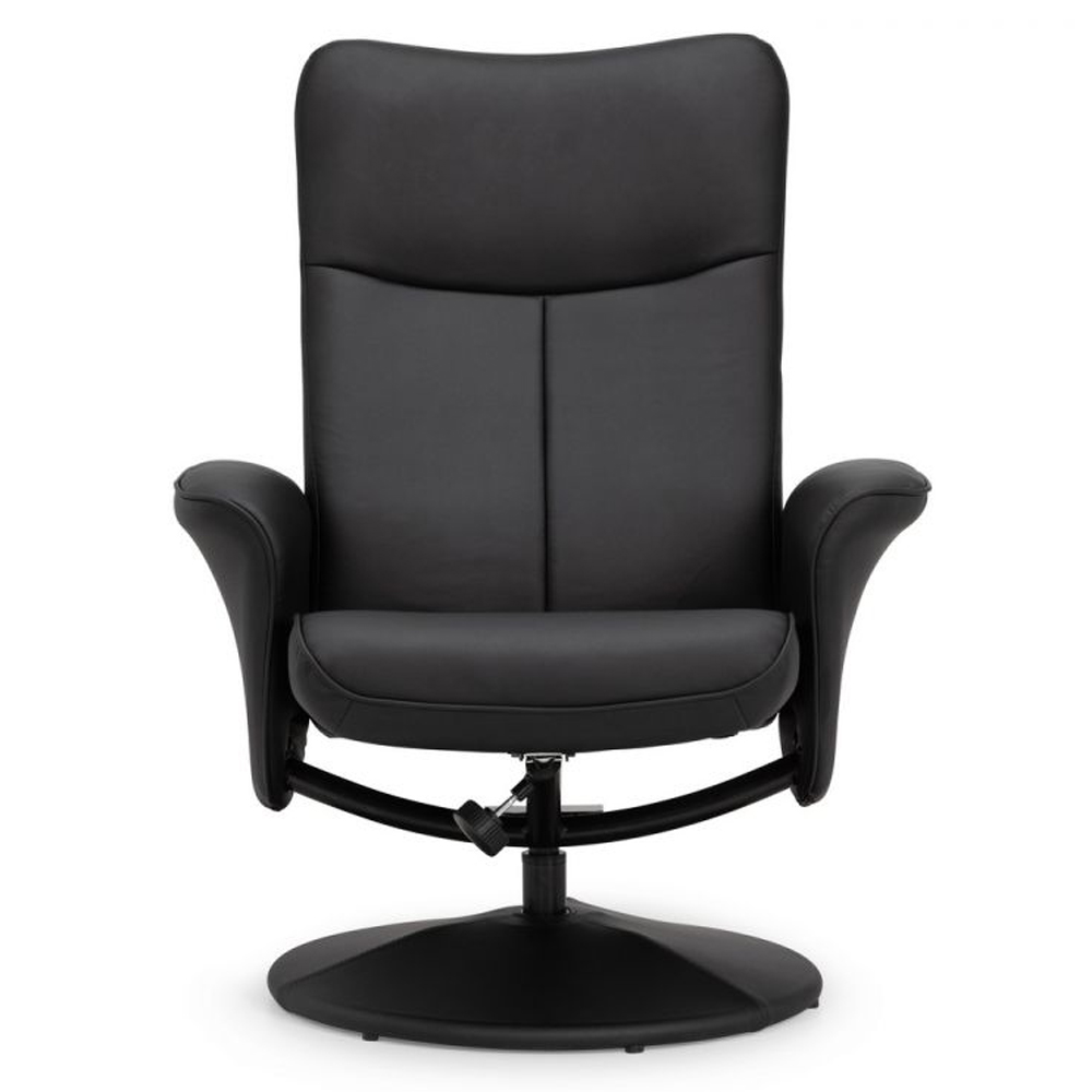 Lawton Faux Leather Recliner Chair And Foot Stool In Brown