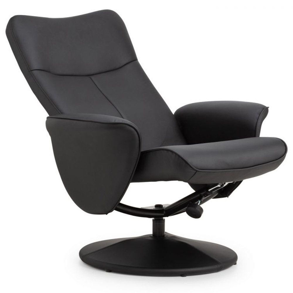 Lawton Faux Leather Recliner Chair And Foot Stool In Brown