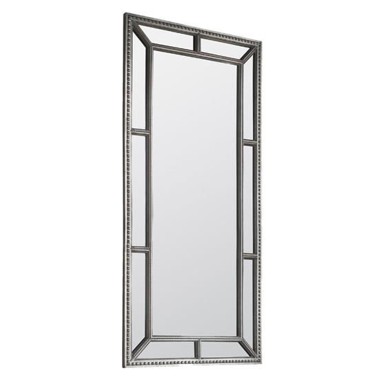 Read more about Lawton leaner floor mirror in pewter wooden frame