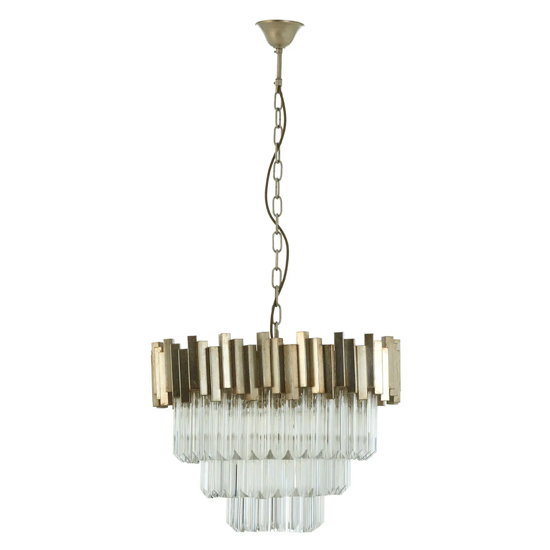 Lawton Small Clear Glass Chandelier Ceiling Light In Silver