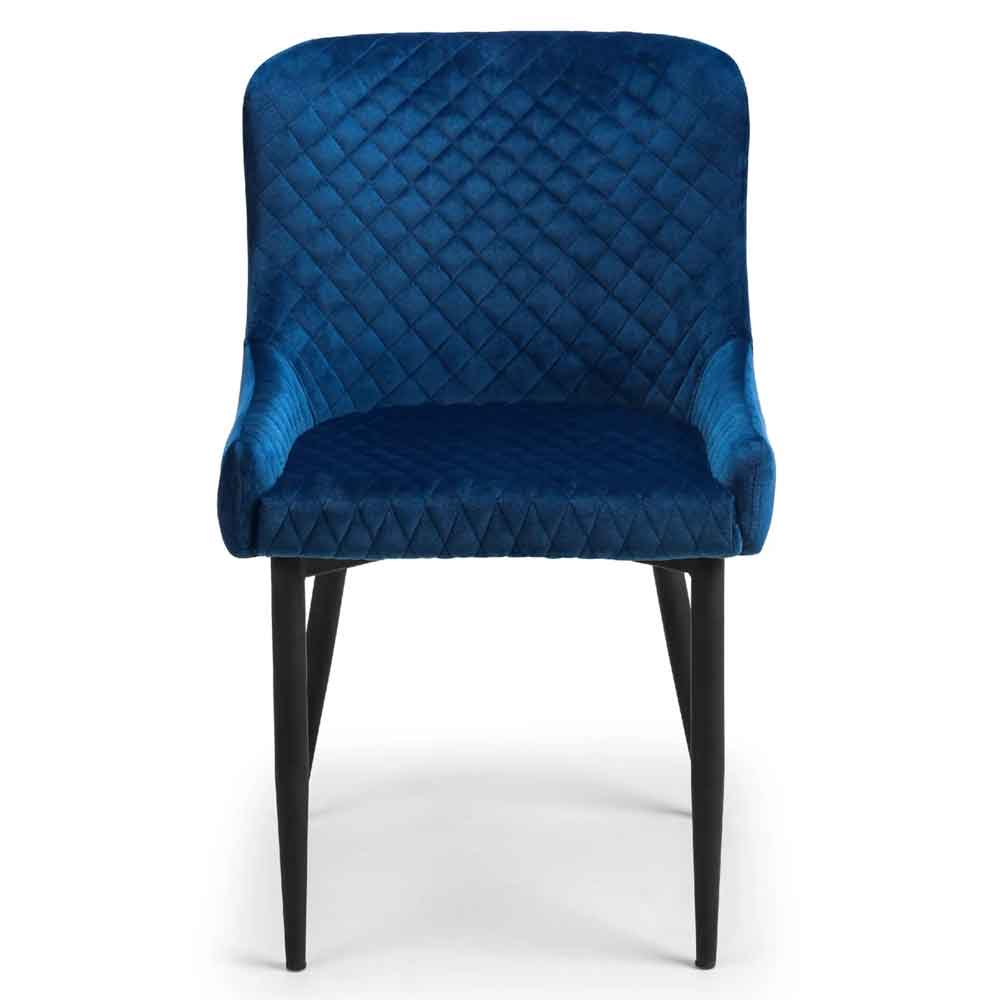 Laxiro Blue Velvet Dining Chairs in Pair