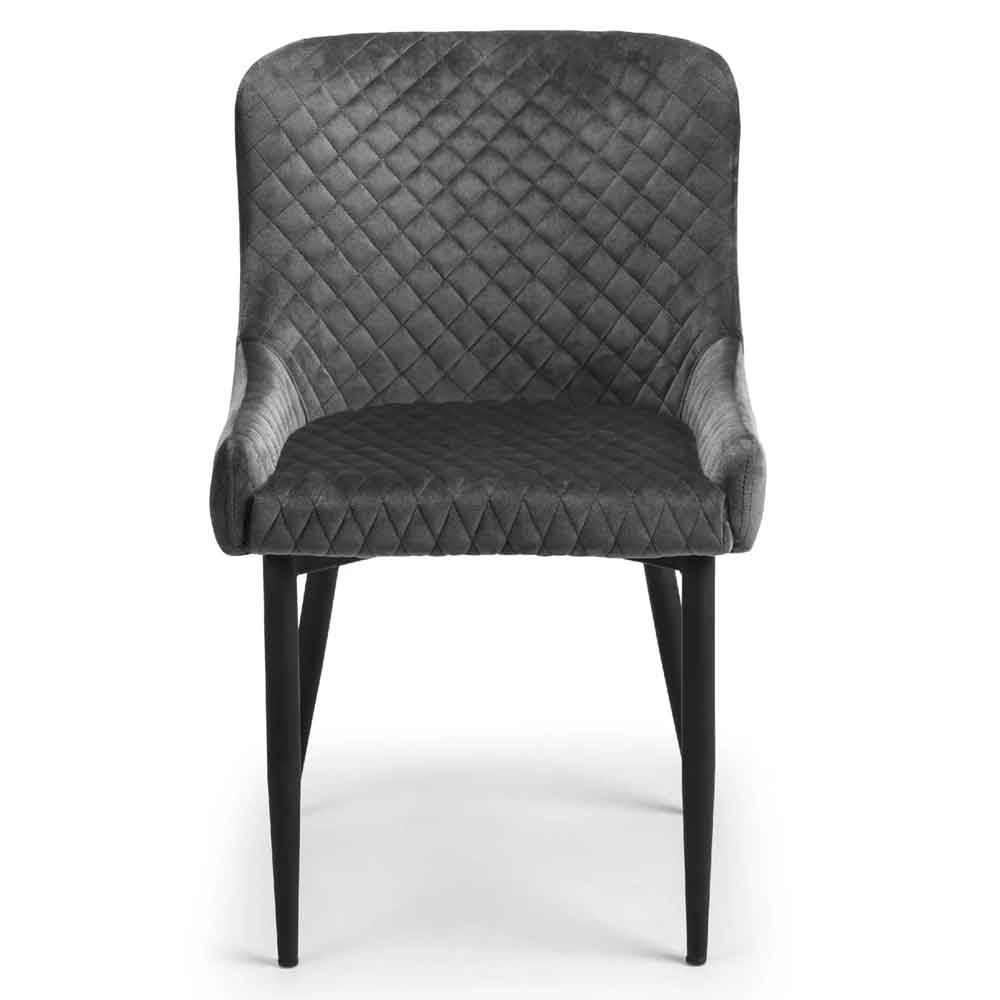 Laxiro Grey Velvet Dining Chairs in Pair