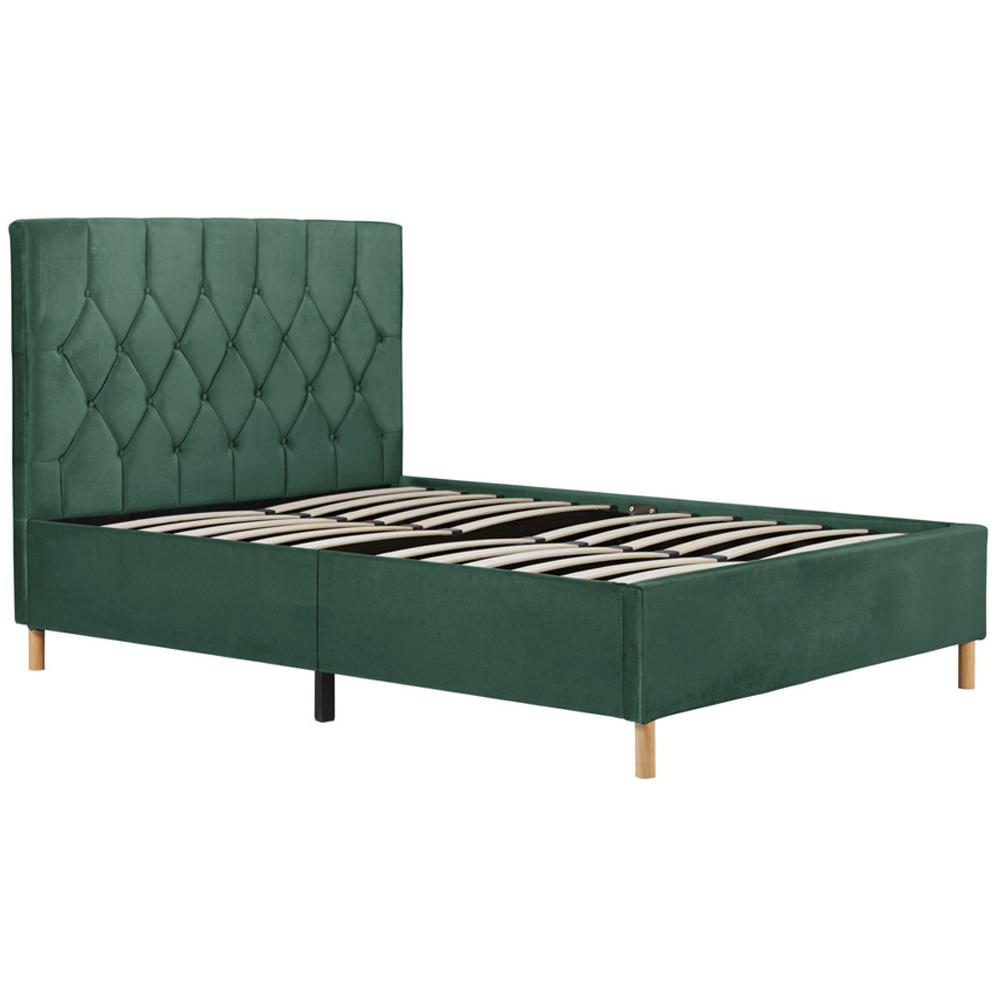 Laxly Fabric Double Bed In Green