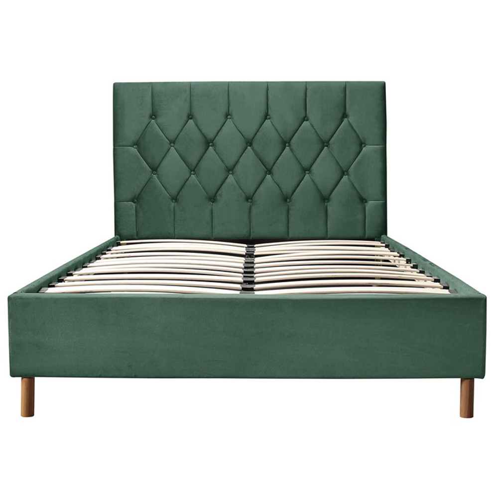 Laxly Fabric Double Bed In Green