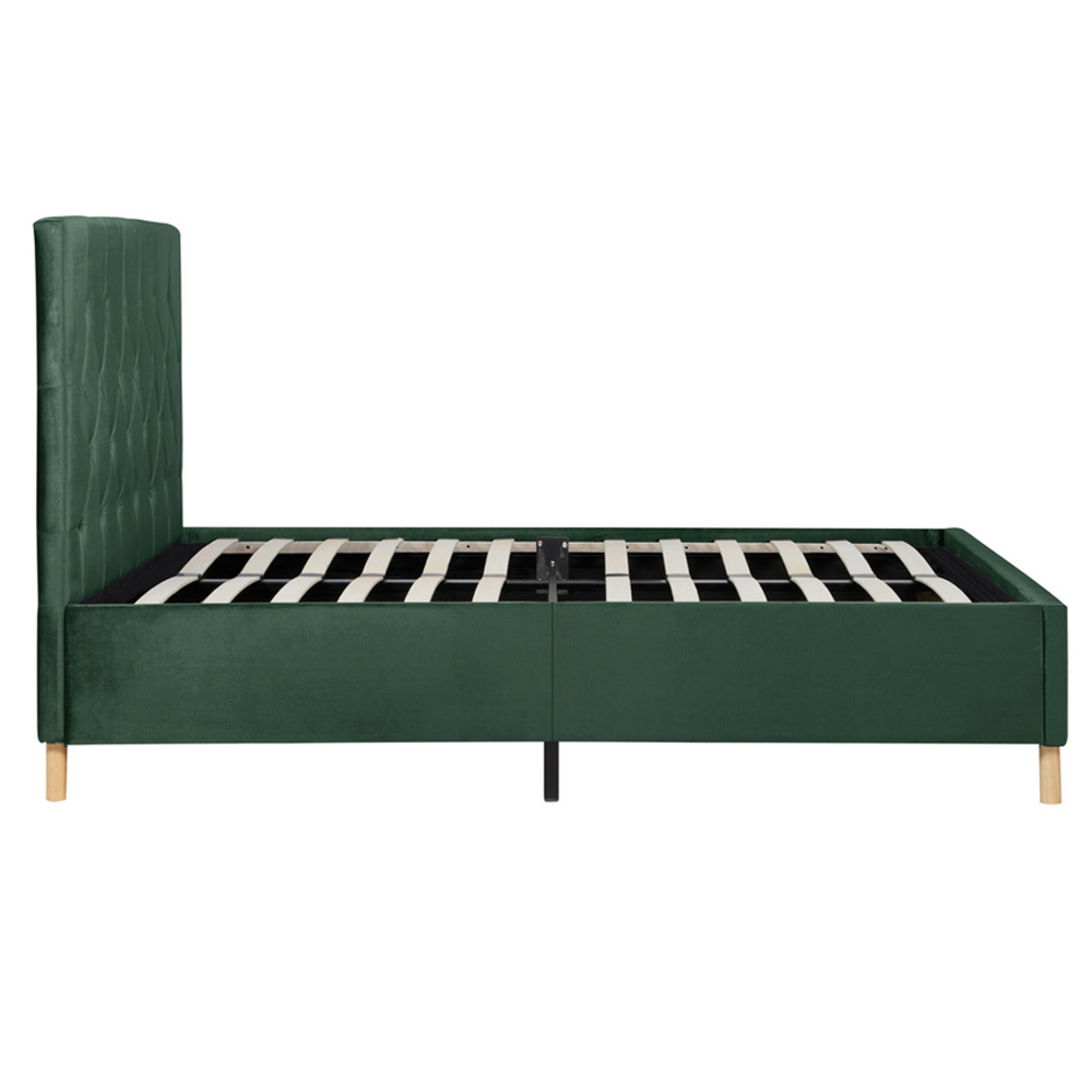 Laxly Fabric Double Bed In Green