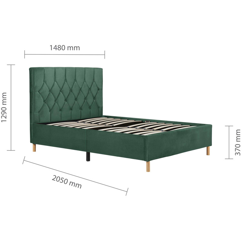 Laxly Fabric Double Bed In Green