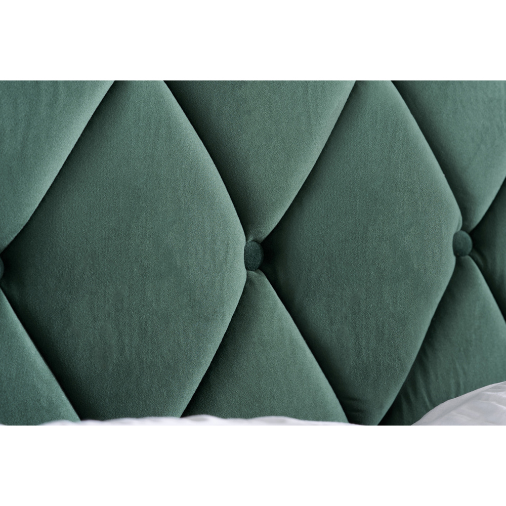 Laxly Fabric Double Bed In Green