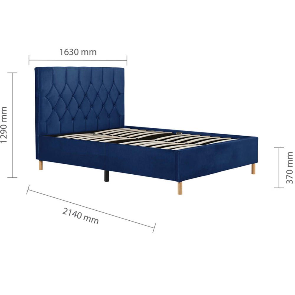 Laxly Fabric King Size Bed In Blue
