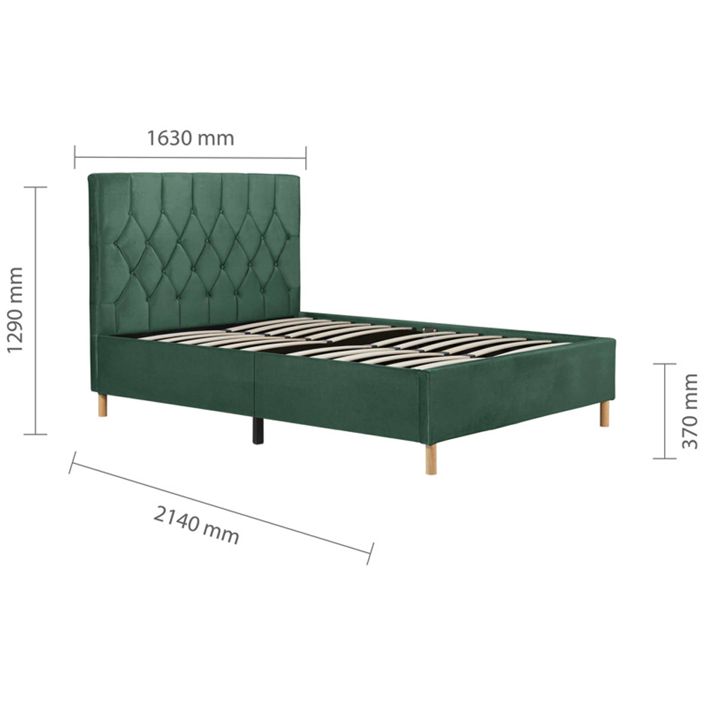 Laxly Fabric King Size Bed In Green