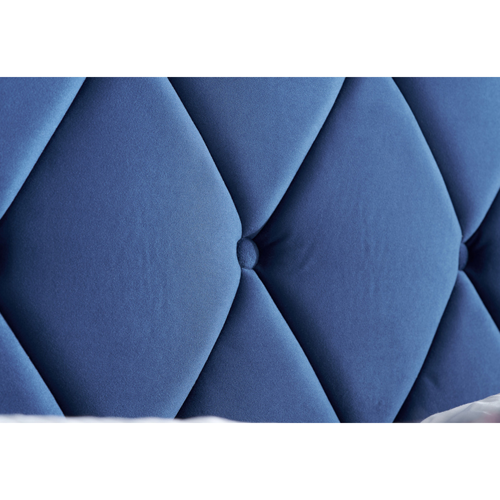 Laxly Fabric Ottoman Storage Small Double Bed In Blue