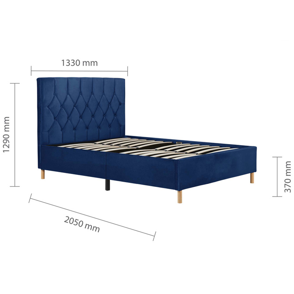 Laxly Fabric Small Double Bed In Blue