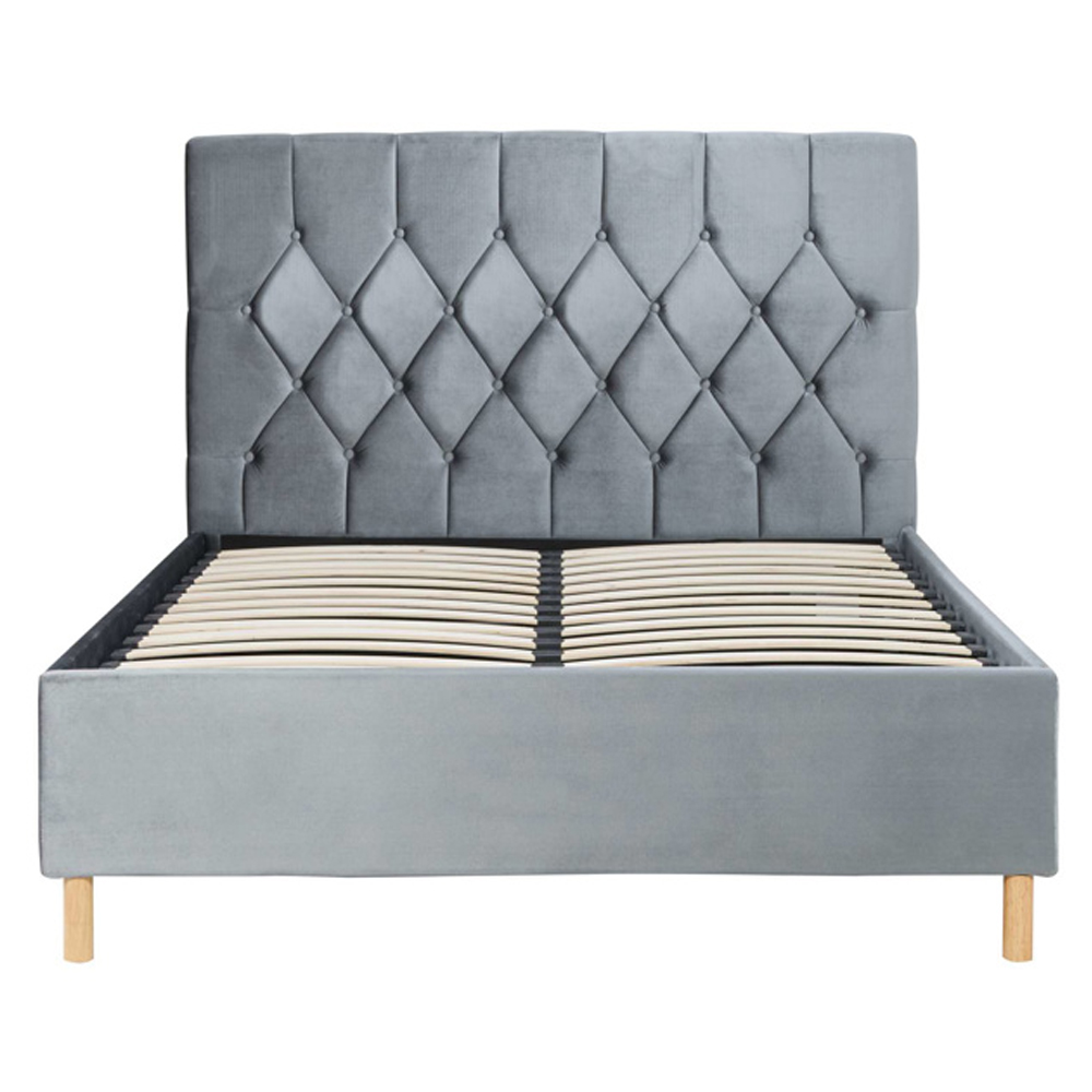 Laxly Fabric Small Double Bed In Grey