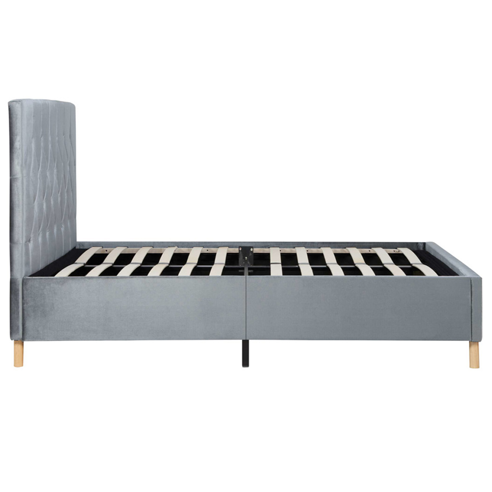 Laxly Fabric Small Double Bed In Grey