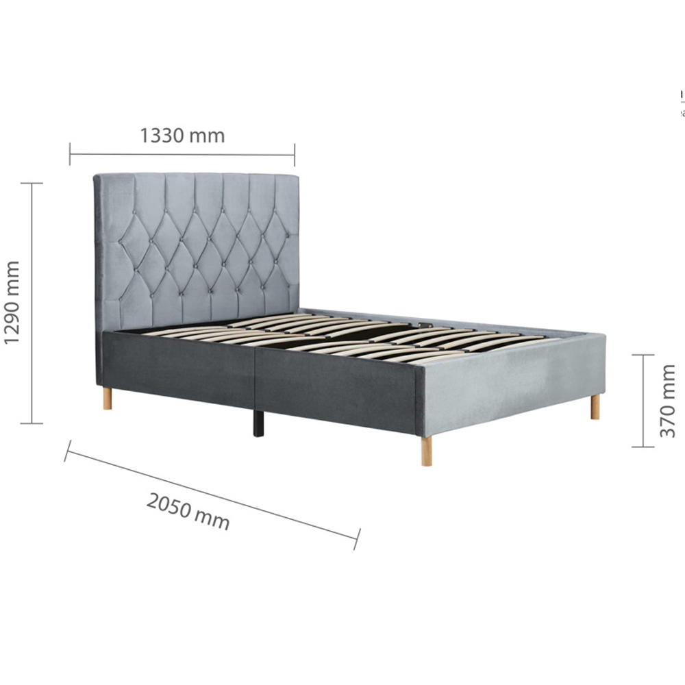 Laxly Fabric Small Double Bed In Grey