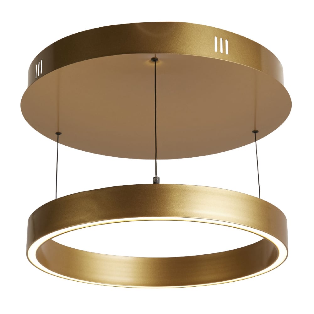 Read more about Layla small round opal acrylic pendant light in matt gold