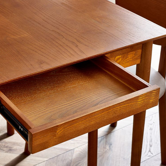 Layton Extending Wooden Dining Table With 2 Drawers In Cherry