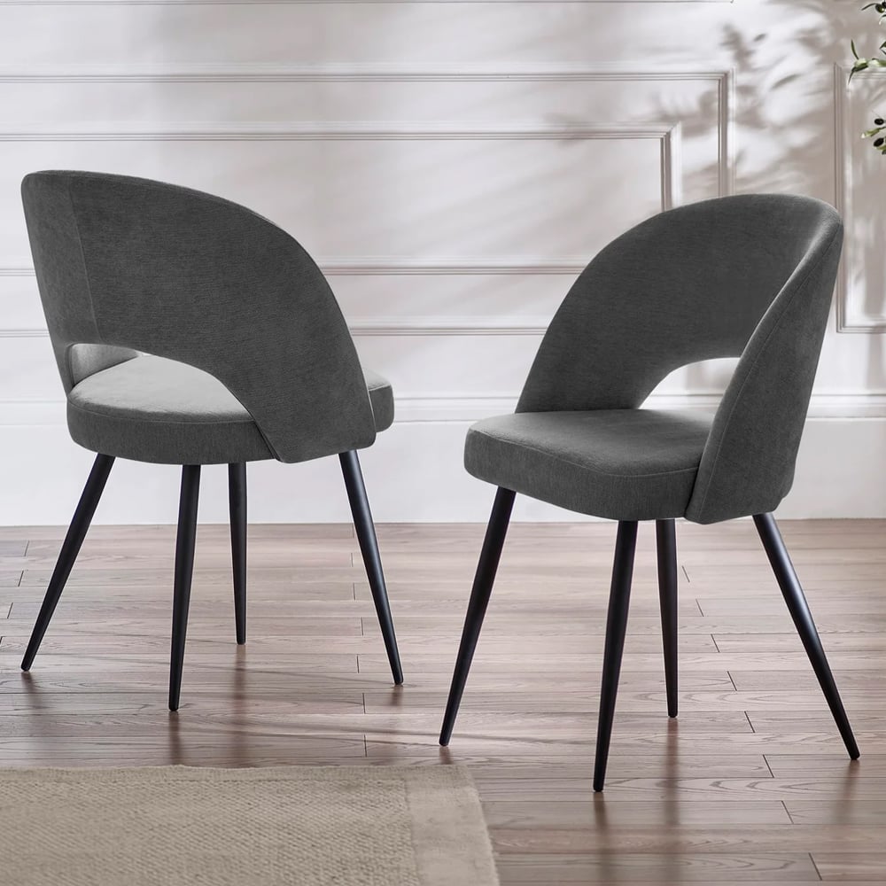 Layton White Marble Effect Round Dining Table With 4 Erie Grey Chairs
