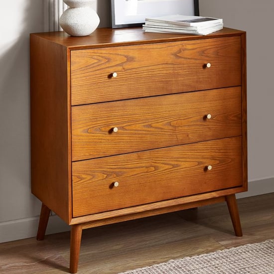 Product photograph of Layton Wooden Chest Of 3 Drawers In Cherry from Furniture in Fashion