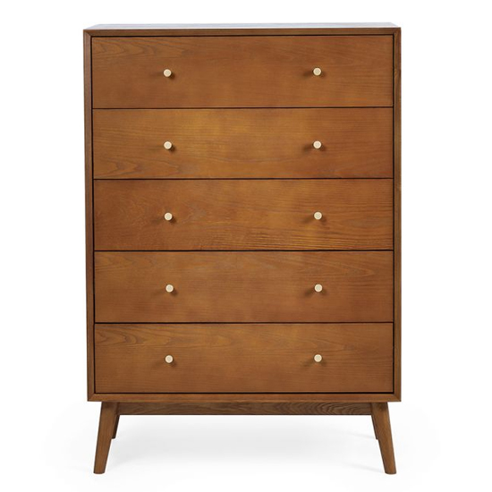 Layton Wooden Chest Of 5 Drawers Tall In Cherry