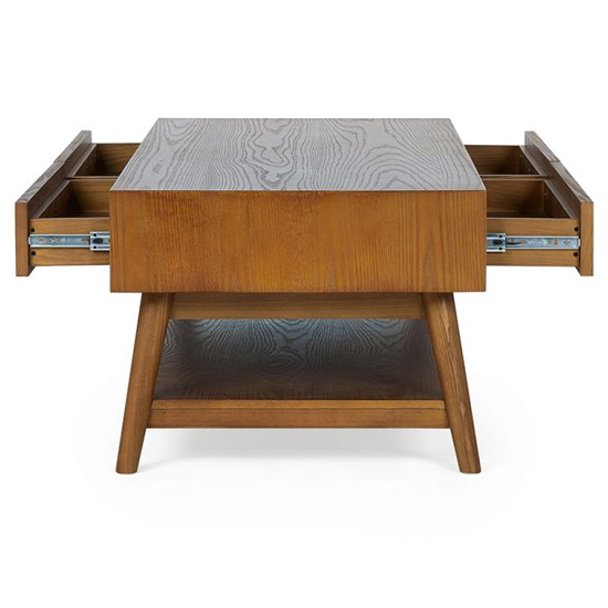 Layton Wooden Coffee Table With 2 Drawers In Cherry
