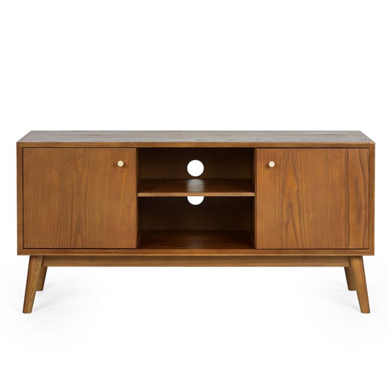 Layton Wooden TV Stand With 2 Doors In Cherry