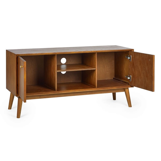 Layton Wooden TV Stand With 2 Doors In Cherry