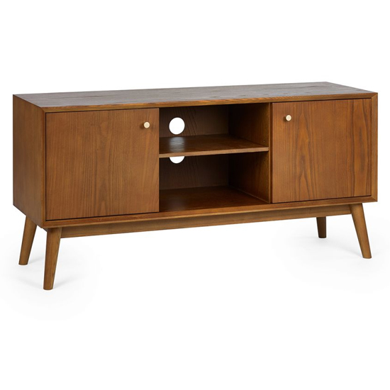 Layton Wooden TV Stand With 2 Doors In Cherry
