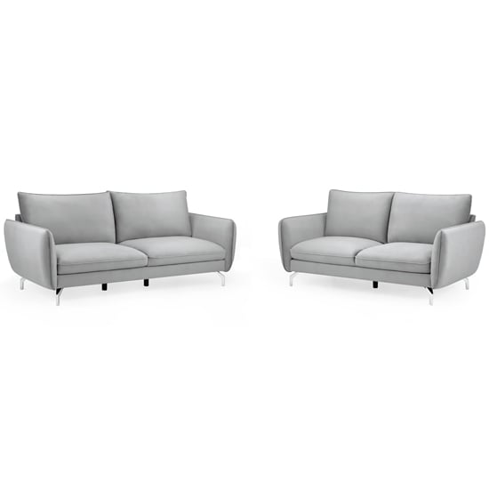 Product photograph of Lazard Plush Velvet 3 2 Seater Sofa Set In Grey from Furniture in Fashion