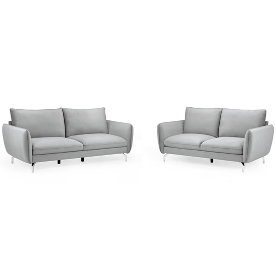 Read more about Lazard plush velvet 3+2 seater sofa set in grey