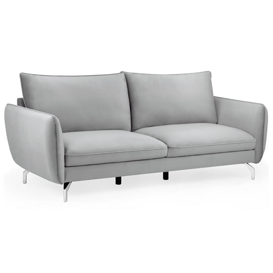 Product photograph of Lazard Plush Velvet 3 Seater Sofa In Grey from Furniture in Fashion