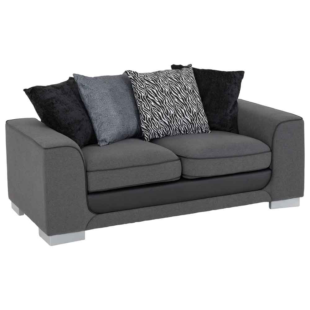 Lazaro Fabric 3+2 Seater Sofa In Light Grey