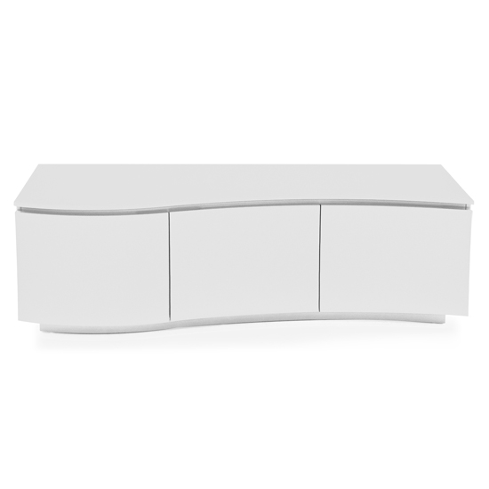 Product photograph of Lazaro High Gloss Tv Stand In White With Led Light from Furniture in Fashion